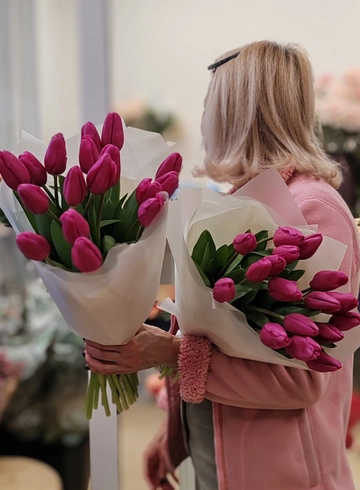 Букет из тюльпанов  «Нежный поцелуй» от интернет-магазина цветов в 